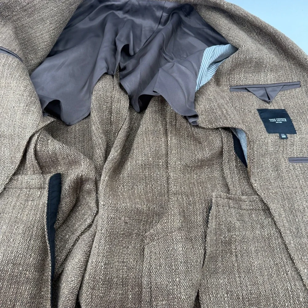Todd Snyder Blazer Mens 38R Brown Linen Silk Wool Sport Coat 2-Button Textured